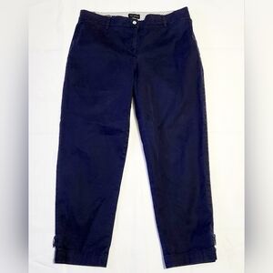Talbots Women's The Perfect Crop Straight Leg Chino Pants Sz 8 Navy Blue
